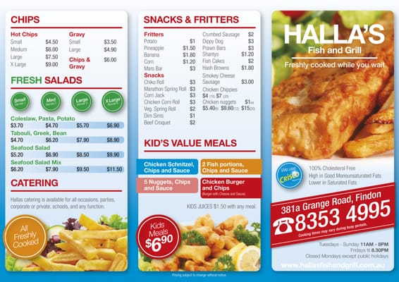 Menu photo 2 Hallas Fish and Chips Findon, SA Menu photo 2 Hallas Fish and Chips Findon, SA