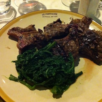 Le Fonticine - Lamb Chops with sauteed greens - Italian Near Me - Florence, FI