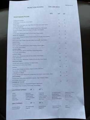 Menu photo 2 Moncton Pizzeria Richmond, BC Menu photo 2 Moncton Pizzeria Richmond, BC