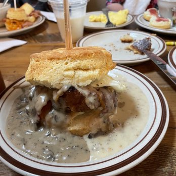 Denver Biscuit Co. - Broadway - The Franklin with a combo of mushroom and sausage gravy - Breakfast & Brunch Near Me - Denver, Colorado Denver Biscuit Co. - Broadway - The Franklin with a combo of mushroom and sausage gravy - Breakfast & Brunch Near Me - Denver, Colorado