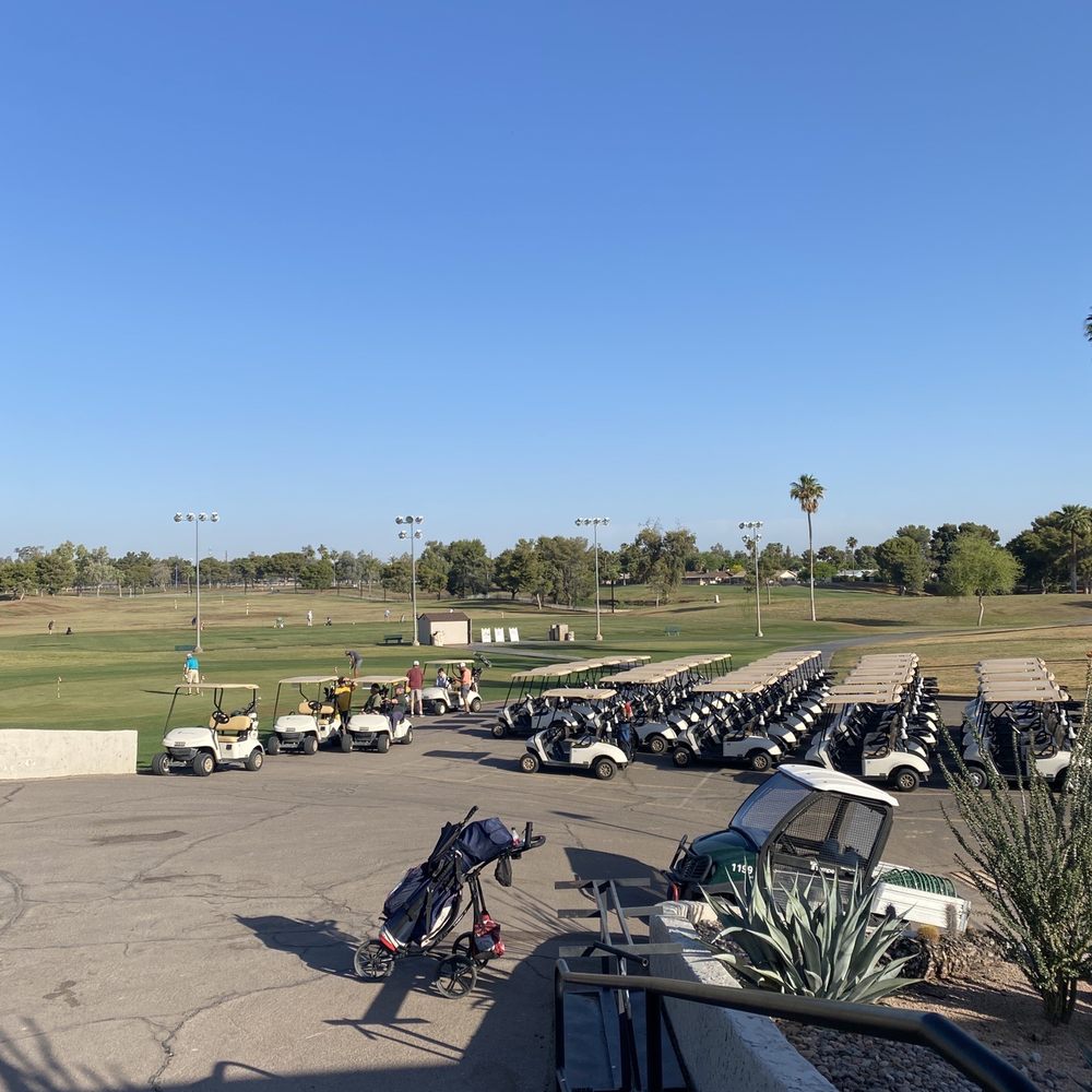 Ken McDonald Golf Course - Backside of clubhouse looking toward practice facilities - Golf Near Me - Tempe, Arizona Ken McDonald Golf Course - Backside of clubhouse looking toward practice facilities - Golf Near Me - Tempe, Arizona