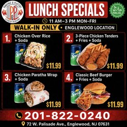 Parathas & Platters - "$11.99 halal lunch specials available Monday through Friday, 11 AM to 3 PM, at Parathas & Platters Englewood."