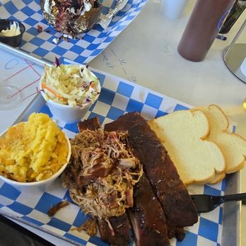 Timmy Jon's BBQ - Loaded Baked potato.  Ribs & pull pork - Barbeque Near Me - Dade City, Florida