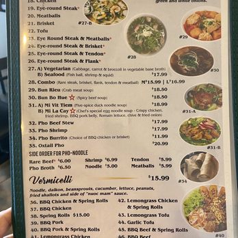 Pho Time - Pho-Noodle and Vermicelli page of menu - Vietnamese Near Me - Aiea, Hawaii