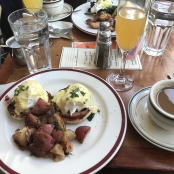 Café du Soleil - Eggs Benedict, Bellini, and coffee - French Near Me - New York, New York Café du Soleil - Eggs Benedict, Bellini, and coffee - French Near Me - New York, New York