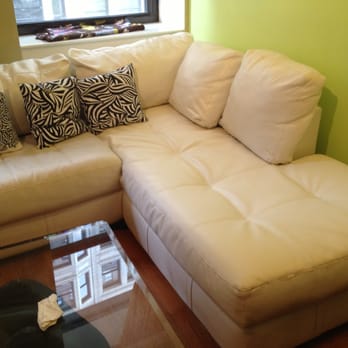 Upholstery by Jorge's - They replaced the entire cushion and it looks brand new and matches our entire couch so well! Thank you =) - Furniture Reupholstery Near Me - Chicago, Illinois