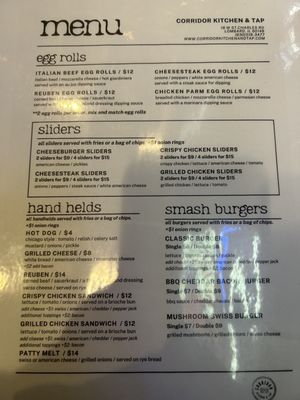 Menu photo 1 Corridor Kitchen & Tap Lombard, IL