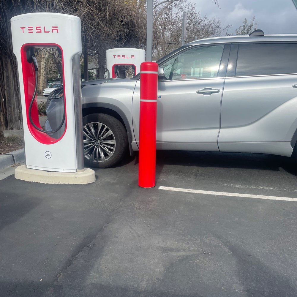 Tesla Supercharger - ICE cars blocking access - EV Charging Stations Near Me - San Rafael, California