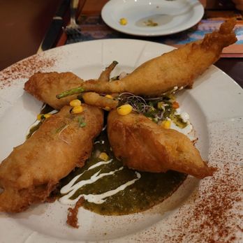 The Turquoise Room - Stuffed squash blossoms. - New American Near Me - Winslow, Arizona The Turquoise Room - Stuffed squash blossoms. - New American Near Me - Winslow, Arizona