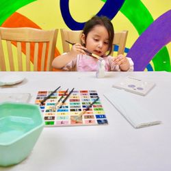 Color Me Mine - Artist table at Color Me Mine
