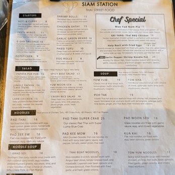 Siam Station - There's a 2nd page but forgot to take a picture - Thai Near Me - Cerritos, California