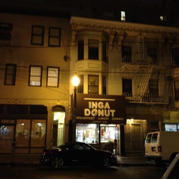 Inga Donut - the outside of a donut shop at night - Donuts Near Me - San Francisco, California Inga Donut - the outside of a donut shop at night - Donuts Near Me - San Francisco, California