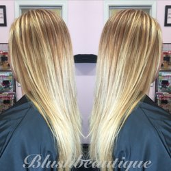 Blush Beautique - Warm strawberry blonde balayage!