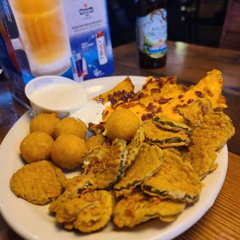 Texas Roadhouse - Appetizer sampler. Rattlesnake bites, fried pickles, and stuffed potatoe skins. - American Near Me - Henderson, Nevada Texas Roadhouse - Appetizer sampler. Rattlesnake bites, fried pickles, and stuffed potatoe skins. - American Near Me - Henderson, Nevada