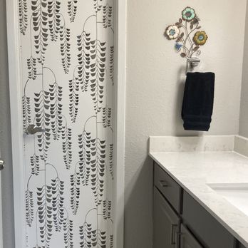 Leland's Wallpaper - Apartment ideas:  peel and stick or pre-pasted (just add water) wallpaper on doors and cabinets make a pretty statement - Interior Design Near Me - Arlington, Texas