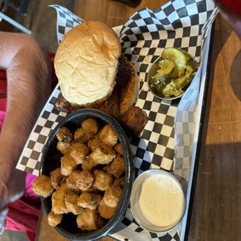 Bar 3 BBQ - burnt ends sandwich with fried okra - Barbeque Near Me - Belgrade, Montana