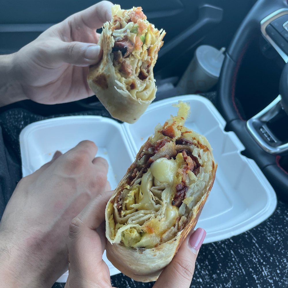 Maggie's Restaurant - Cali burrito. One on left has chicken apple sausage instead. Delicious!! - Burgers Near Me - Vallejo, California Maggie's Restaurant - Cali burrito. One on left has chicken apple sausage instead. Delicious!! - Burgers Near Me - Vallejo, California