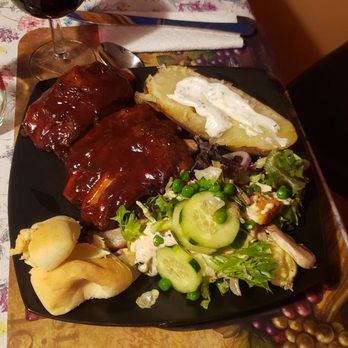 Silver Lake Country Inn - Ribs, salad. Baked potato carryout. It was delicious!! Ribs fell off the bones. - American Near Me - West Bend, Wisconsin Silver Lake Country Inn - Ribs, salad. Baked potato carryout. It was delicious!! Ribs fell off the bones. - American Near Me - West Bend, Wisconsin