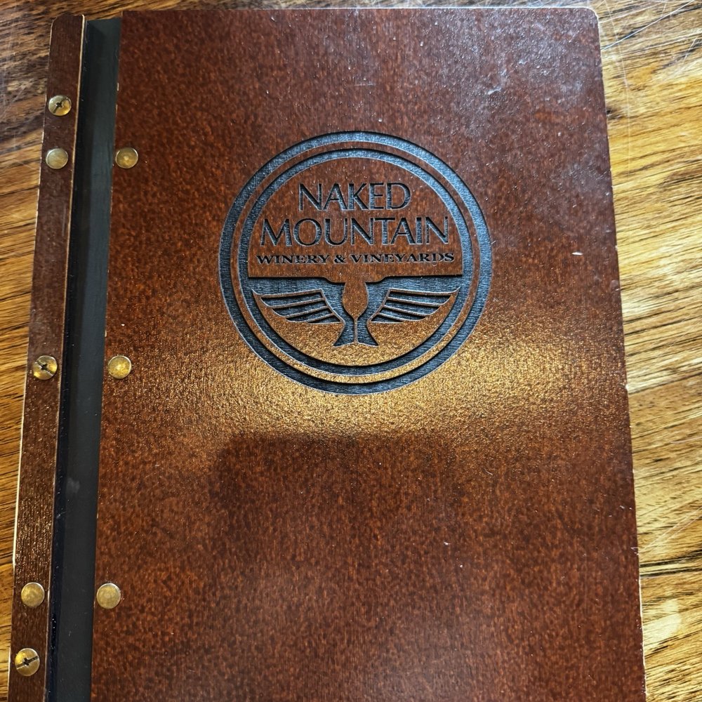 Naked Mountain Winery & Vineyards - Menu cover - Wineries Near Me - Markham, Virginia