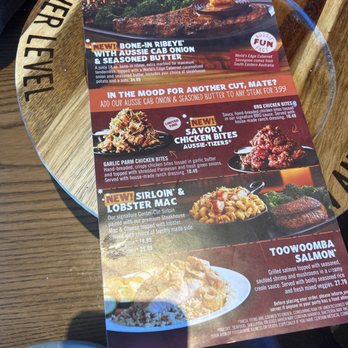 Outback Steakhouse - This is one of the menus - Steakhouses Near Me - Spring, Texas Outback Steakhouse - This is one of the menus - Steakhouses Near Me - Spring, Texas
