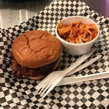 Big Ben's Bbq Station - Small Burnt ends sandwich with a small side of BBQ spaghetti - Barbeque Near Me - Carthage, Missouri Big Ben's Bbq Station - Small Burnt ends sandwich with a small side of BBQ spaghetti - Barbeque Near Me - Carthage, Missouri