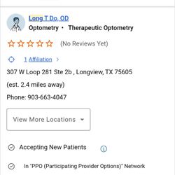 20/20 iCare Longview - Proof that shows the doctor is in our network. We also saw this same doctor last year for the same exact thing and he was in network.