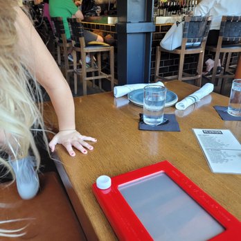 Reunion Kitchen + Drink - Instead of crayons, they give kids etch a sketch - New American Near Me - Laguna Beach, California
