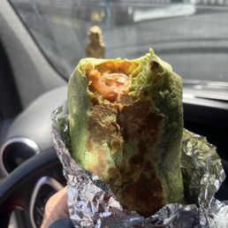 Boom boom breakfast burrito with chipotle.