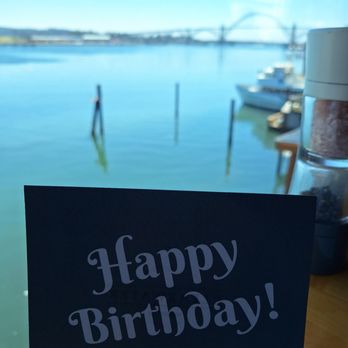 Clearwater Restaurant - Thoughtful sign for birthday reservation - New American Near Me - Newport, Oregon