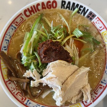 Chicago Ramen - Spicy Red Miso Ramen (substituted the pork for chicken) - Ramen Near Me - Des Plaines, Illinois Chicago Ramen - Spicy Red Miso Ramen (substituted the pork for chicken) - Ramen Near Me - Des Plaines, Illinois