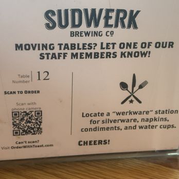 Sudwerk Brewing Co - Order by QR code - Breweries Near Me - Davis, California