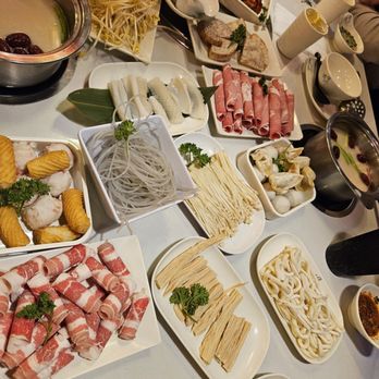 Lao Pot - Table of food - Hot Pot Near Me - Madison Heights, Michigan