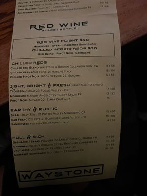 Menu photo 1 Waystone San Francisco, CA