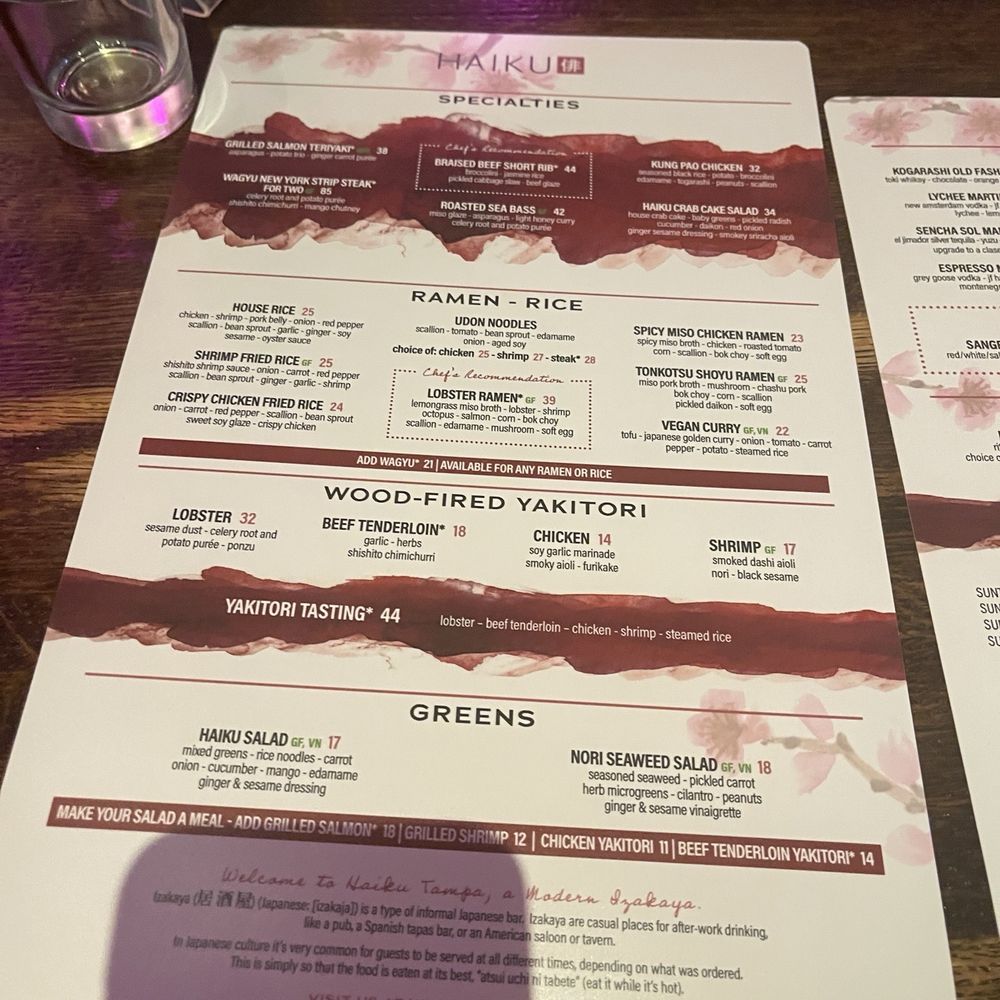 Haiku Tampa - Menu - Japanese Near Me - Tampa, Florida Haiku Tampa - Menu - Japanese Near Me - Tampa, Florida