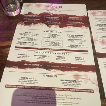 Haiku Tampa - Menu - Japanese Near Me - Tampa, Florida