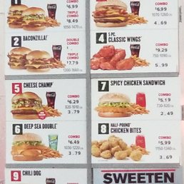 Menu at drive in
