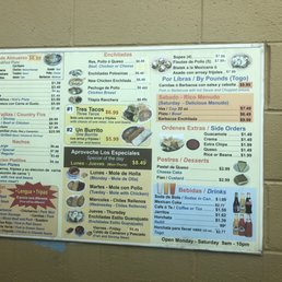 Drive-through menu Drive-through menu