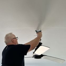 Big Island Home and Garage - Robin installing fans