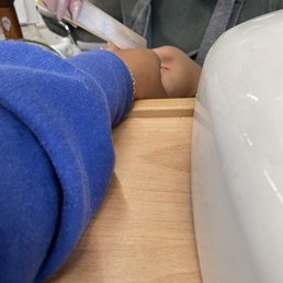 Here I am today at 1:46 getting my nails reshaped repolished and two nails broke ... my nails never break