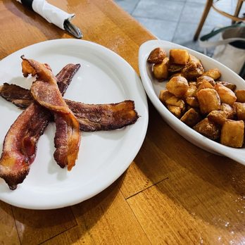 Mari Vees - Sides: bacon and breakfast potatoes - both crispy - Breakfast & Brunch Near Me - San Marino, California Mari Vees - Sides: bacon and breakfast potatoes - both crispy - Breakfast & Brunch Near Me - San Marino, California