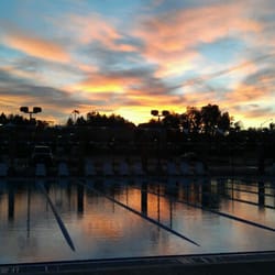CLU Community Pool - Photograph by me. Sunrise over morning lap swim.
