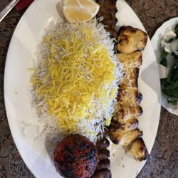 Kolbe Orient Imbiss - No. 65. Djudje Soltani (chicken and minced meat skewers)