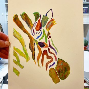 Peps Aquarel Art Studio - Watercolor of a colorful Zebra - Art Classes Near Me - San Francisco, California Peps Aquarel Art Studio - Watercolor of a colorful Zebra - Art Classes Near Me - San Francisco, California