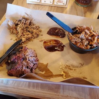 Mission BBQ - Doesn't look pretty but tastes great. Loved the baked beans. - Barbeque Near Me - Arvada, Colorado