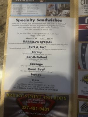 Menu photo 7 Darrell's Lake Charles, LA