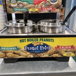 a display of hot boiled peanuts