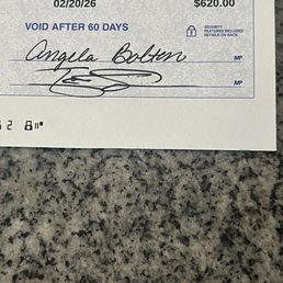 Promised check they told me I would receive.