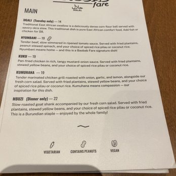 Baobab Fare - Menu - Coffee & Tea Near Me - Detroit, Michigan