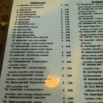 Umai Bento - 1st part of menu - Japanese Near Me - Spanaway, Washington Umai Bento - 1st part of menu - Japanese Near Me - Spanaway, Washington