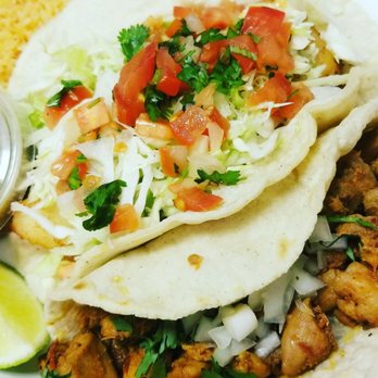TacoAddiction - Negra Modelo beer battered wild cod and chipotle adereso, and Tinga Poblana chicken with chipotle, onion, tomato, lettuce, queso fresco! - Mexican Near Me - Napa, California